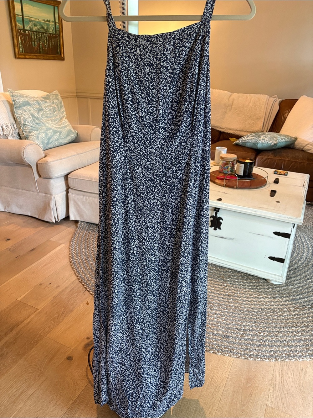 Old Navy Navy and White Floral Maxi Dress